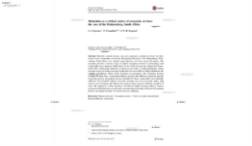 Mountains as a critical source of ecosystem services: the case of the Drakensberg, South Africa